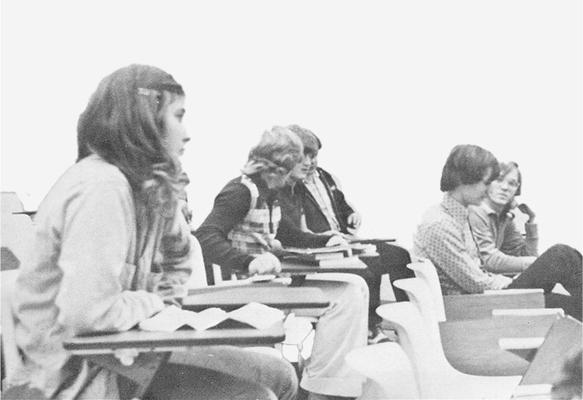 Students in classroom in 70s