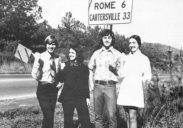 Floyd Junior College staff members for the Six Mile Post in 1974